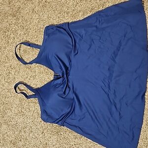 LaVie En Rose Royal blue swim top tankini Sz L.